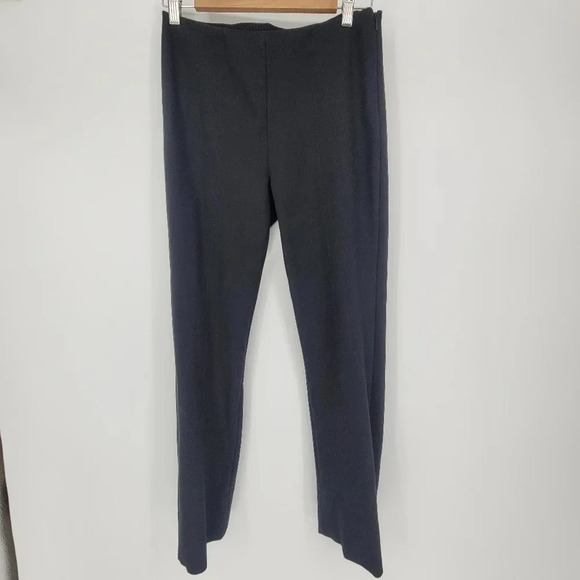 Vince black Stitch-Front Seam Leggings pants slit back ankle zip side small P - Picture 2 of 10